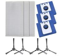 Kit de filtro de cepillo lateral para bObsweep Ultra-Vision, bolsas de polvo autovaciadas de 4,6 L, 3 filtros, 4 cepillos, 3 bolsas, accesorios de repuesto para robot aspirador