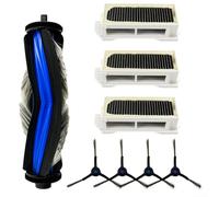 Kit de filtro de cepillo lateral principal para aspiradora ECOVACS para DEEBOT para MINI, incluye 4 cepillos de borde, rodillo primario y 3 filtros para limpieza profunda de esquinas