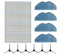 Kit de filtro de cepillo lateral y paño de fregona compatible con Tapo Rva300 Rv10 Rv10 Plus Rv30 Rv30 Plus Robot Aspirador Pack de piezas