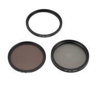 Kit de Filtro de Lente UV CPL ND, Juego de Filtros de Cámara 3 en 1, Filtro de Lente de Cámara DSLR Antihuellas de Vidrio óptico de Aleación de Aluminio con Caja de (52mm)