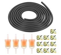 Kit de Filtro Manguera de Gasolina, Kit de Clips de Filtro de Combustible, 4 x Filtros de Combustible Moto, 10 x Abrazaderas de Mangueras, 1 x 3m Manguera Línea de Combustible
