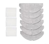 Kit de filtro y almohadilla de fregona de repuesto para aspiradora robótica Lubluelu y V8 Pro, 3 filtros para + 6 almohadillas de microfibra, gris y blanco