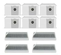 Kit de filtros de bolsas de polvo para ECOVACS, para Deebot X11 Pro X11, 6 bolsas + 4 filtros, filtración HEPA lavable, compatible con vaciado automático de 3,5 L