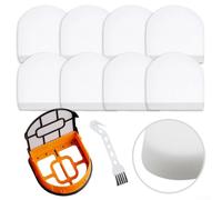 Kit de filtros de espuma de repuesto para Shark WD101, AW302, WD201 para - Compatible con aspiradoras HydroVac XL de 3 pulgadas y Pro XL inalámbricas, lavable y reutilizable, 8 piezas