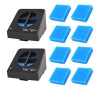Kit de filtros de repuesto con material de algodón azul en marco negro para aspiradora Eureka NEW400 en seco y húmedo, paquete de 2 filtros y 8 filtros de algodón para un fuerte flujo de aire