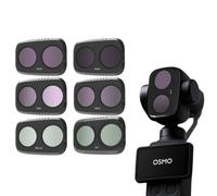 Kit de filtros ND y CPL para DJI Osmo Pocket 4P, UV CPL ND ND/PL VND2-5 Black-1/4 STAR NIGHT Filtros Accesorios, vidrio óptico HD y marco de aluminio (UV+CPL+ND8+ND16+ND32+ND64)