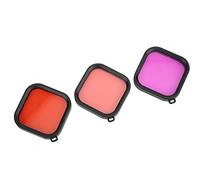 Kit de Filtros para Lentes de Buceo para GoPro 8, Filtros Rojo Claro, Rojo, Morado, Restauración de Colores, Adecuado para Snorkel, Disparos en Agua de Mar y Agua Dulce, Fácil de