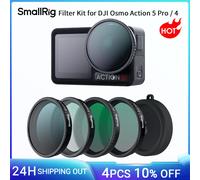 Kit de Filtros SmallRig para DJI Osmo Action 5 Pro/4, Juego de Filtros de Lente 5 en 1 con Black Mist 1/4, ND16/CPL, Star-Cross, Simulador de Película Azul