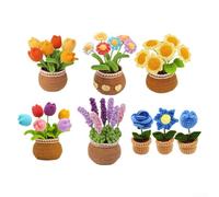 Kit de flores de ganchillo para principiantes con guía de video completa y materiales para manualidades creativas (tulipanes)