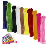 Kit de flores para limpiador de tuberías, 1000 Uds., 10 colores, limpiadores de tuberías flexibles de 12 pulgadas para proyectos de manualidades y bricolaje