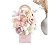 Kit De Flores Para Limpiador De Tuberías - Limpiadores De Tuberías Flexibles Para Flores Artesanales | Ramo De Alambre Tre-nzado Hecho A Mano Para Regalos Del Día De La Madre Y San Valentín (B)