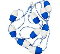 Kit de flotador de cuerda para piscina de 98 pies, divisor premontado con ganchos de acero inoxidable para protección de extremos poco profundos, solución duradera y fiable para salvar vidas para