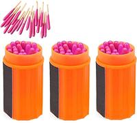 Kit de fósforos a prueba de tormentas con estuche, cerillas de arranque de fuego a prueba de tormentas para senderismo, Camping, al aire libre, cortes de tormentas de supervivencia (60 unidades)