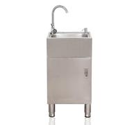 Kit De Fregadero Independiente para Cocina Exterior con Mueble, Fregadero Comercial De Acero Inoxidable De Un Seno con Patas Ajustables para Exteriores, Fregaderos De Lavandería para Garajes