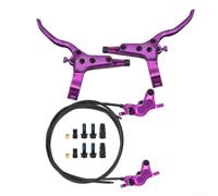 Kit de freno de disco hidráulico de cuatro pistones, apto para bicicleta de montaña con tubos divididos delanteros de 850 mm y traseros de 1550 mm, rendimiento ligero y fiable (morado)