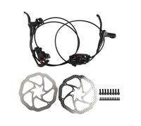 Kit de freno de disco hidráulico para bicicletas de montaña con palancas precargadas, calibradores de aleación de aluminio con pistones duales, se adapta a rotores de 160 mm, montaje de poste (L