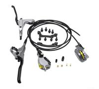 Kit de freno hidráulico con 4 pistones de presión de aceite, ideal para bicicletas de montaña DH, delantero derecho 800 mm y trasero izquierdo 1500 mm (gris)