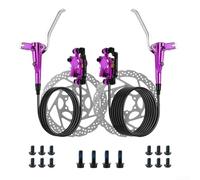 Kit de freno hidráulico de 2 pistones con manguera delantera de 800 mm y trasera de 1400 mm (morado)