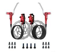 Kit de freno hidráulico de 2 pistones con manguera delantera de 800 mm y trasera de 1400 mm (rojo)