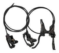 Kit de frenos MTB de cuatro pistones que incluye líneas de freno de alta presión de 800 mm y traseras izquierda de 1450 mm y cuerpos de pinza de aluminio (un kit)