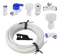 Kit de Frigorífico Manguera de Suministro de Agua Universal de 15 m, Conector de Manguera de Frigorífico de 1/4 ", Kit de Filtro para Frigorífico Samsung/Frigorífico Europeo/Frigorífico Americano