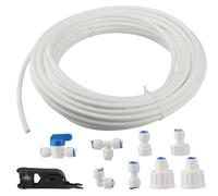 Kit de Frigorífico Manguera de Suministro de Agua Universal de 15 m, Conector de Manguera de Frigorífico de 1/4 ", Kit de Filtro para Frigorífico Samsung/Frigorífico Europeo/Frigorífico Americano