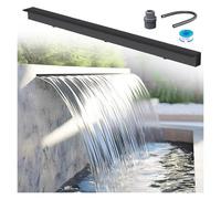 Kit de fuente de agua de acero inoxidable para exteriores, vertedero de cascada para jardín, patio y patio, función de agua para mejorar el paisaje