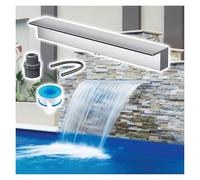 Kit de Fuente de Agua Exterior de Acero Inoxidable con Cascada para Piscina, Patio, Estanque de koi, SPA, jardín y decoración de Patio estética de pueblos Antiguos y tranqu