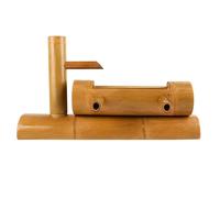 Kit de fuente de bambú hecho a mano Zen Feng Shui con función de agua, adorno de cascada de jardín japonés, decoración de agua circulante independiente para estanque, patio, paisaje, relajación al