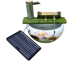 Kit de fuente de bambú hecho a mano, Zen Feng Shui, para jardín, jardín al aire libre, jardín, jardín, jardín, jardín, estanque, patio, 80 cm, adorno de agua cultivadora