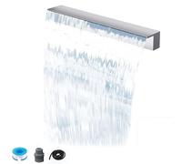 Kit de Fuente de Cascada de Acero Inoxidable - Cañón de 40 cm para estanques y fregaderos Interiores/Exteriores, aspa de Agua Personalizada, Acabado Plateado Duradero, Elegante Elemento Deco