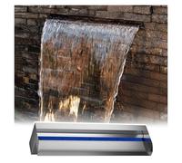 Kit de fuente de cascada para patio trasero de 40 pulgadas, función de agua al aire libre con vertedero en cascada y salida de desbordamiento para decoración de jardín, patio y terraza