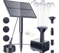 Kit de fuente de energía solar con salida máxima de 2,5 W para uso en estanques de jardín con altura de pulverización de 55 cm a plena luz solar (1,5 W sin batería)