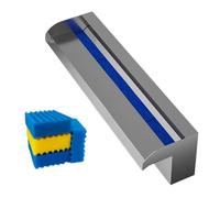 Kit de fuente de vertido de cascada de acero inoxidable para estanques y piscinas en el suelo, caja de desbordamiento de grado comercial para jardín, hotel y pasillo. Características del agua