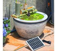 Kit de fuente solar de bambú Zen Garden Water Feature con bomba para decoración al aire libre, decoración de Feng Shui para espacios tranquilos