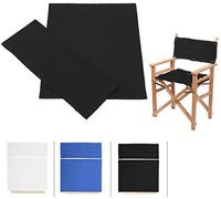 Kit de fundas para sillas de director, sillas plegables portátiles con fundas de asiento de lona para jardín, uso en interiores y exteriores, juego de protector de taburete de repuesto (negro)