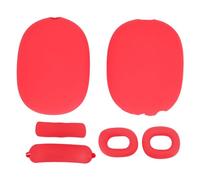 Kit de Fundas Protectoras para Auriculares, Conjunto de Almohadillas de Silicona para la Diadema y Las Copas de los Auriculares, Compatible con Auriculares supraaurales iOS; (Roja)