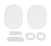 Kit de Fundas Protectoras para Auriculares, Conjunto de Almohadillas de Silicona para la Diadema y Las Copas de los Auriculares, Compatible con Auriculares supraaurales iOS; (Blanca)