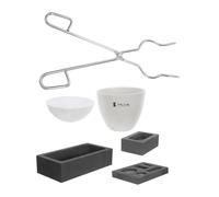 Kit de Fundición con Crisol de Grafito y Canal de Aceite | Talleres Profesionales y Lotes Pequeños, con Pinzas de Elevación y Vertido, Molde de Lingotes