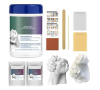 Kit de fundición de huellas de manos - Juego de esculturas de recuerdo familiar, herramienta de moldeo en polvo para niños, niños pequeños y parejas, de recuerdo personalizado hecho a mano, kit