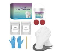 Kit de fundición manual compacto de 5,31 pulgadas, 2 polvos de fundición, guantes incluidos, juego creativo de escultura de mano, recuerdo hecho a mano, kit de forma de memoria | Actividades para