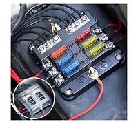 Kit de fusibles Caja hoja 6 vías y kit barra bus for automóvil con cubierta Soporte caja marina 12V / 24V for Barco Triciclo marino