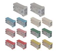 Kit de fusibles para automóvil de 14 piezas - Mini fusibles de cartucho ranurados 15A 20A 25A 30A 40A 50A 60A 32V | Surtido de ABS de seguridad eléctrica automotriz