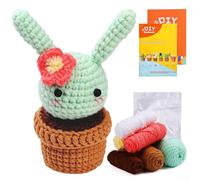 Kit de ganchillo apto para principiantes para juguetes de animales - Juego de manualidades de ganchillo con hilo, gancho, ojos de seguridad, relleno y patrones paso a paso (pulpo, abeja, muñeca) (C)