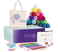 Kit de Ganchillo CraftBud de 43 Piezas para Principiantes con 9 Ganchillos y 55 Yards de Hilo, Incluye Bolsa de Lona