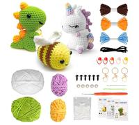 Kit de Ganchillo, Crochet Kit Principiantes, Kit de Ganchos, Amigurumi Kit con Tutoriales en Video Paso a Pas, Perfecto para DIY y Tejido a Mano