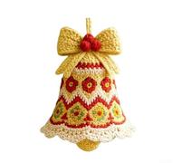 Kit de ganchillo de campana de Navidad DIY con juego completo de materiales y guía de instrucciones para decoración navideña personalizada (amarillo)