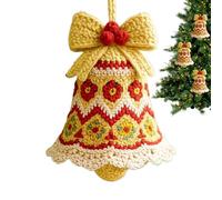 Kit de ganchillo de Navidad | Kit de de campana de Navidad de ganchillo, suministros de manualidades hechos a mano para la unión familiar, práctica de atención plena, decoradores del hogar