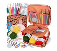 Kit de ganchillo para principiantes, 58 ganchos portátiles ergonómicos, suministros de viaje