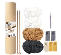 Kit de ganchillo para principiantes - Accesorios del kit de posavasos de tejer, guía para tejer y tejer para posavasos, accesorios de bricolaje y kits de manualidades